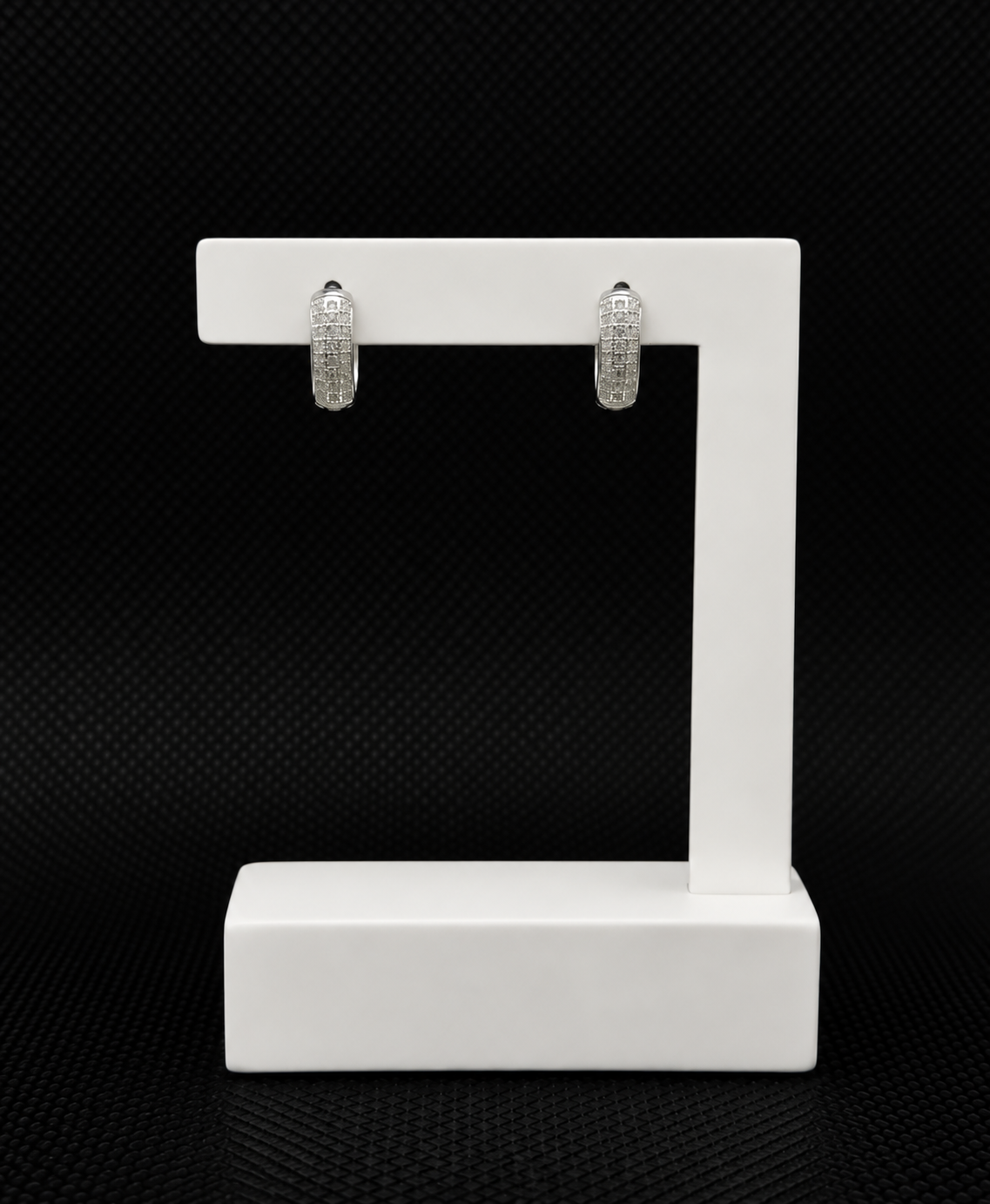 Argola Prata 925 Cravejada Média Luxo