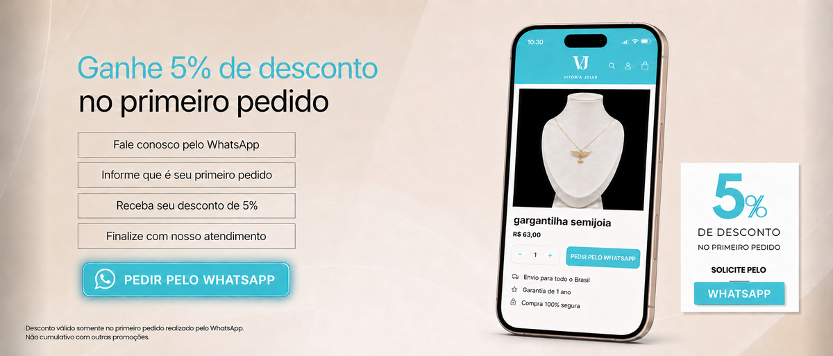 Ganhe 5% de desconto no primeiro pedido