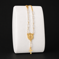 Pulseira Semijoia Rosário com Cruz Elegante Sofisticada