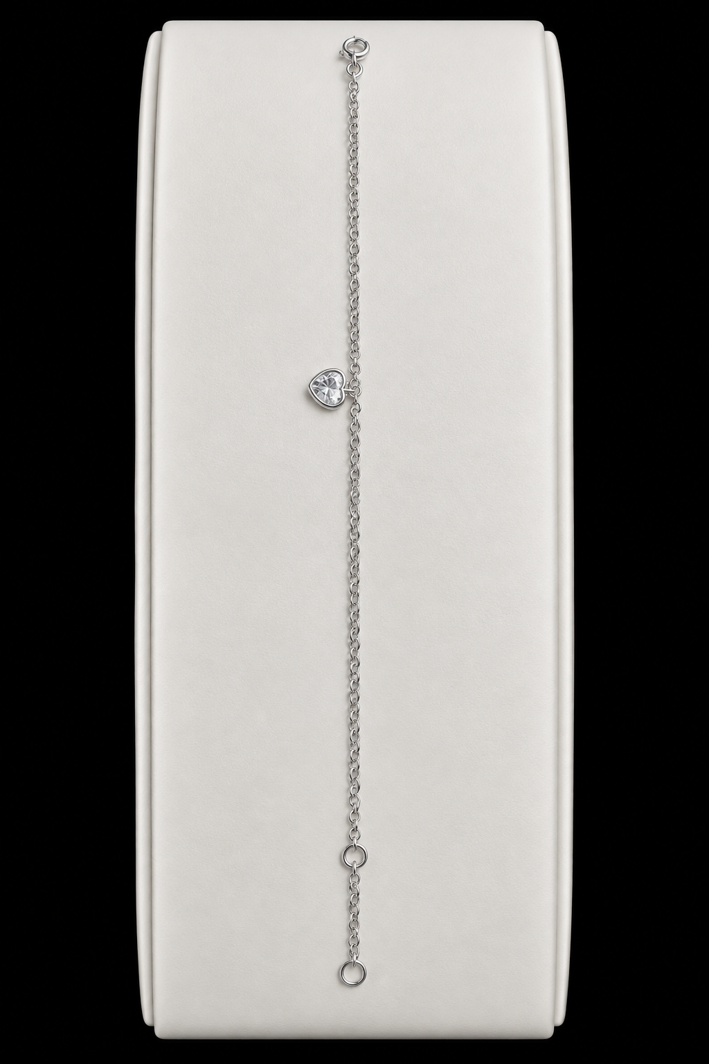 Pulseira Prata 925 Coração com Pedra